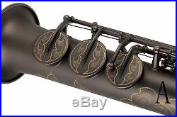 100% New Professional Bb Antique Matt Black Soprano Saxophone With Case