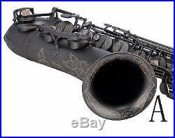 100% New Professional Bb Matt Black Surface Black Key High F# Tenor Saxophone
