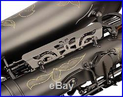 100% New Professional Eb Matt Black Surface Black Key High F# Alto Saxophone