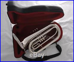 10% Off Professional Marching Baritone Silver Nickel Bb Tuba Horn New Case