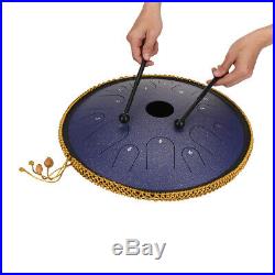 14 Notes Hand Pan Handpan Drum 14 Inch Steel Tongues Brass C Manual Percussion
