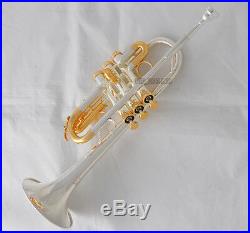 15% Sale Professional Silver/Gold Plated Eb/D Trumpet horn Monel Valve With Case