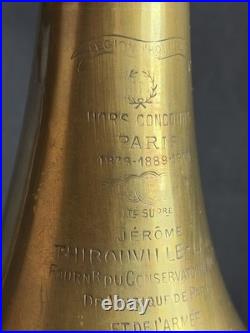 1900 PARIS WORLD FAIR JEROME THIBOUVILLE AWARD TRUMPET by COUESNON -JAZZ in Case