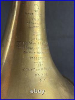 1900 PARIS WORLD FAIR JEROME THIBOUVILLE AWARD TRUMPET by COUESNON -JAZZ in Case