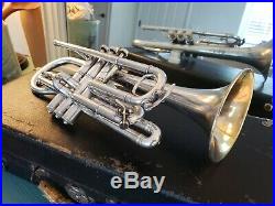 1914 Frank Holton Chicago New Proportion Silver Cornet With Mouthpiece & Slides