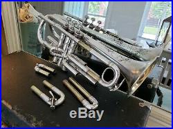 1914 Frank Holton Chicago New Proportion Silver Cornet With Mouthpiece & Slides