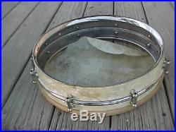 1920s Ludwig drums 4x14 vintage chrome over brass snare drum 8 tube lug player