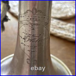1923 Frank Holton-Clarke Bb Cornet Elkhorn WI Silver Plate Serial 60786 + Case