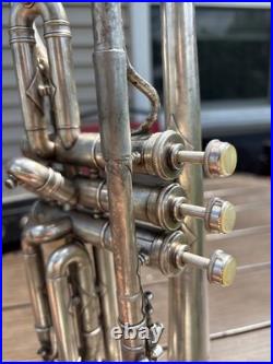 1923 Frank Holton-Clarke Bb Cornet Elkhorn WI Silver Plate Serial 60786 + Case