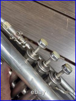 1923 Frank Holton-Clarke Bb Cornet Elkhorn WI Silver Plate Serial 60786 + Case