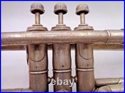 1923 Frank Holton-Clarke HC Cornet Elkhorn WI Silver Plate Serial 60986 + Case