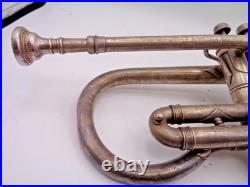1923 Frank Holton-Clarke HC Cornet Elkhorn WI Silver Plate Serial 60986 + Case