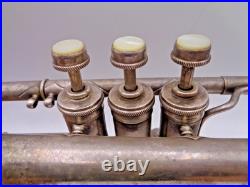 1923 Frank Holton-Clarke HC Cornet Elkhorn WI Silver Plate Serial 60986 + Case