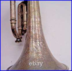 1923 Frank Holton-Clarke HC Cornet Elkhorn WI Silver Plate Serial 60986 + Case