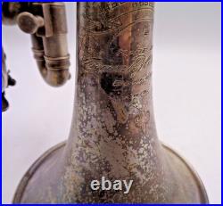1923 Frank Holton-Clarke HC Cornet Elkhorn WI Silver Plate Serial 60986 + Case