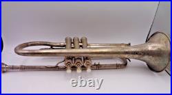 1923 Frank Holton-Clarke HC Cornet Elkhorn WI Silver Plate Serial 60986 + Case