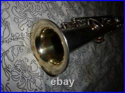 1924 Conn New Wonder Pre-Chu Bb Soprano Sax/Saxophone, Silver Plate, Plays Great