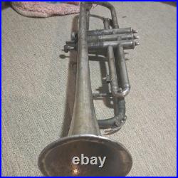 1927 CG CONN 22B SILVER PLATED BELL A/Bb TRUMPET
