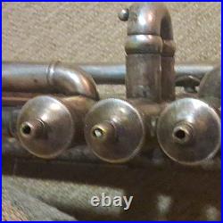 1927 CG CONN 22B SILVER PLATED BELL A/Bb TRUMPET