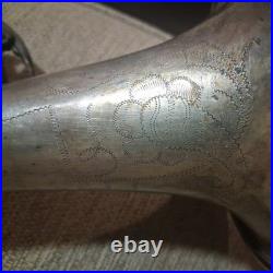 1927 CG CONN 22B SILVER PLATED BELL A/Bb TRUMPET