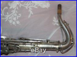 1927 Conn New Wonder Chu Tenor Sax/Saxophone, Silver, Rolled, Plays Great