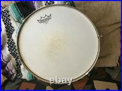 1939 1930's 30's VINTAGE 14 x 5 LUDWIG NOB NICKLE OVER BRASS SNARE DRUM W CASE