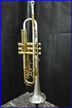1946 KING H. N. WHITE SILVERTONE Trumpet W / Hard Case / Mouthpiece /2 Lyres