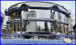 1960-63 Vintage Super Ludwig 400 14 X 5 Snare Drum Chrome over Brass 10L COB