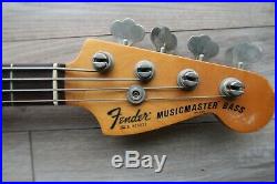 1978 Fender Musicmaster Black USA Vintage Jazz pickup Brass Bridge 70's