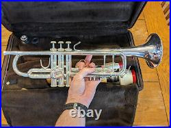 2003 Bach Stradivarius Trumpet Model 43 570304 Silver with Ivory Pads and 3 Mutes