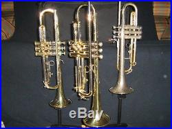 3 Collector Trumpet Bundle Set Conn 38B, Martin, Olds, with new triple case