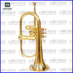 3 Valve Bb Flugelhorn, Brass Musical Instrument Finish Mouthpiece & Case