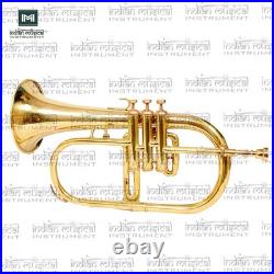 3 Valve Bb Flugelhorn, Brass Musical Instrument Finish Mouthpiece & Case