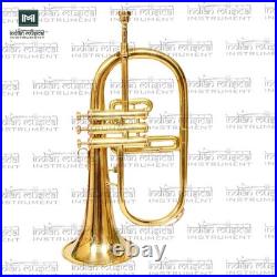 3 Valve Bb Flugelhorn, Brass Musical Instrument Finish Mouthpiece & Case
