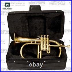 3 Valve Bb Flugelhorn, Brass Musical Instrument Finish Mouthpiece & Case