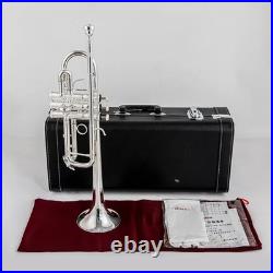 9445CHS C Flat Brass Silver Plated Musical Instruments trumpet with Leather Case
