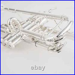 9445CHS C Flat Brass Silver Plated Musical Instruments trumpet with Leather Case