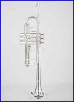 9445CHS C Flat Brass Silver Plated Musical Instruments trumpet with Leather Case