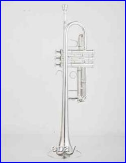 9445CHS C Flat Brass Silver Plated Musical Instruments trumpet with Leather Case