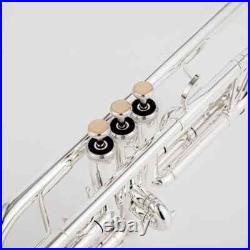 9445CHS C Flat Brass Silver Plated Musical Instruments trumpet with Leather Case