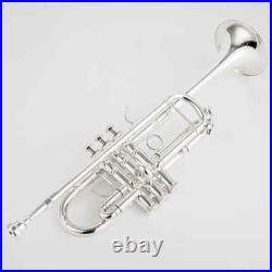 9445CHS C Flat Brass Silver Plated Musical Instruments trumpet with Leather Case