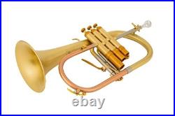 AUROSUS FH-8390 JAZZ Bb Flugelhorn Matte Brass Heavy Caps Trigger with Light Cas