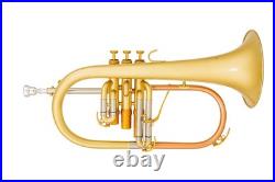 AUROSUS FH-8390 JAZZ Bb Flugelhorn Matte Brass Heavy Caps Trigger with Light Cas