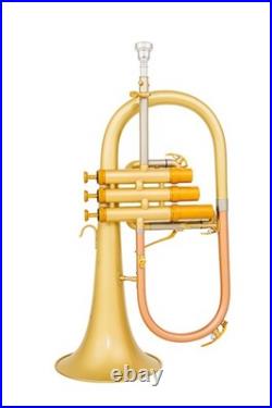 AUROSUS FH-8390 JAZZ Bb Flugelhorn Matte Brass Heavy Caps Trigger with Light Cas