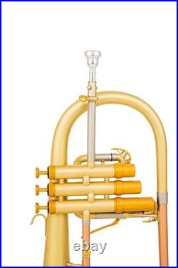 AUROSUS FH-8390 JAZZ Bb Flugelhorn Matte Brass Heavy Caps Trigger with Light Cas