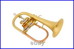 AUROSUS FH-8390 JAZZ Bb Flugelhorn Matte Brass Heavy Caps Trigger with Light Cas