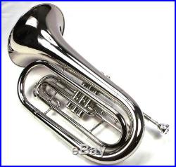 Advanced Monel Pistons Marching Baritone Key of Bb with Case Nickel Plated Finish