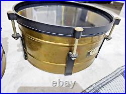 Afro Raw Brass Timbales 1980's. VERY RARE