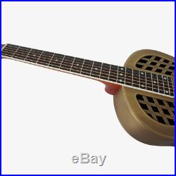 Aiersi Matt Bell Brass Distress Acoustic Blues Slide Tricone Resonator Guitar
