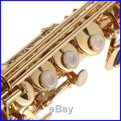 Ammoon Brass Straight Soprano Sax Saxophone Bb B Flat with Carrying Case B1C0